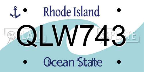 QLW743 Rhode Island License Plate