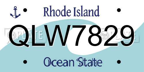 QLW7829 Rhode Island License Plate