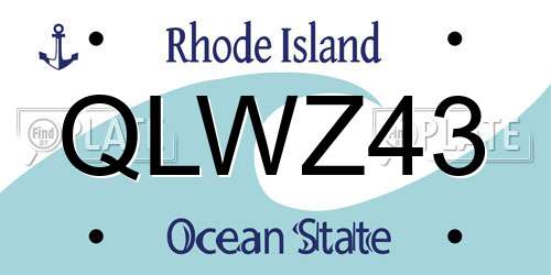 QLWZ43 Rhode Island License Plate