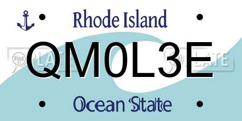 QM0L3E Rhode Island License Plate