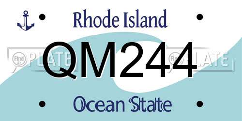 QM244 Rhode Island License Plate