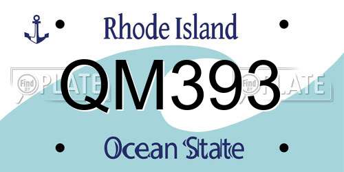 QM393 Rhode Island License Plate