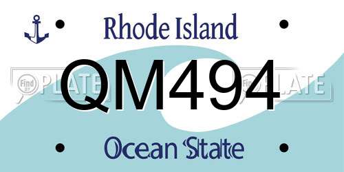 QM494 Rhode Island License Plate