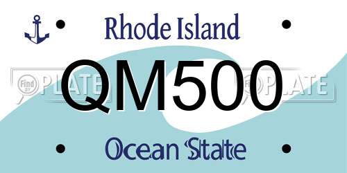 QM500 Rhode Island License Plate