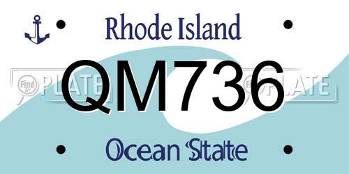 QM736 Rhode Island License Plate