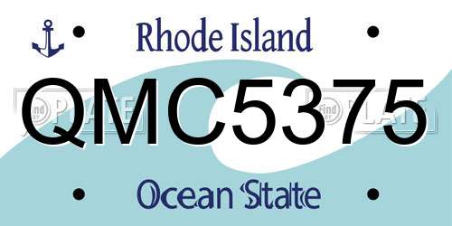 QMC5375 Rhode Island License Plate