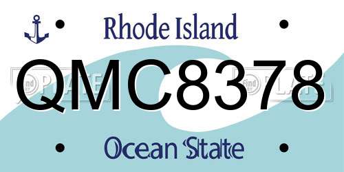 QMC8378 Rhode Island License Plate