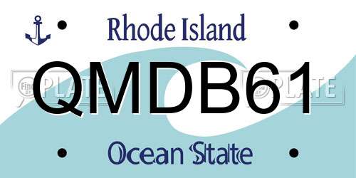 QMDB61 Rhode Island License Plate