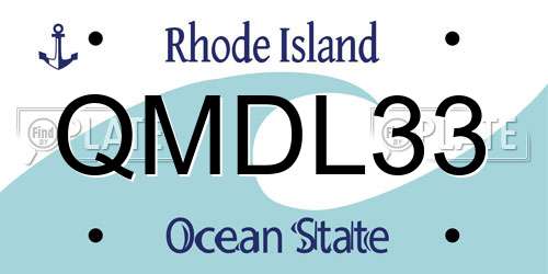 QMDL33 Rhode Island License Plate