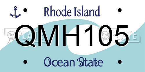QMH105 Rhode Island License Plate