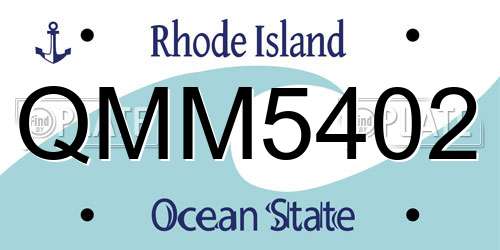 QMM5402 Rhode Island License Plate