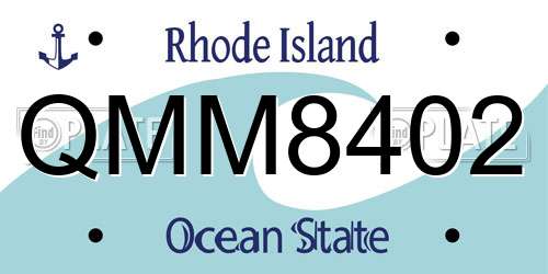 QMM8402 Rhode Island License Plate