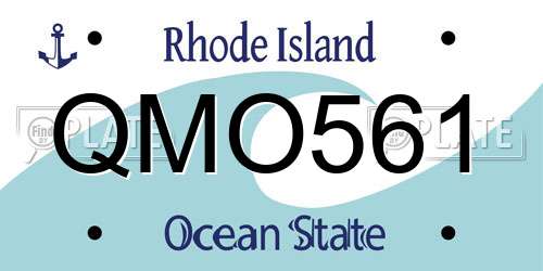 QMO561 Rhode Island License Plate