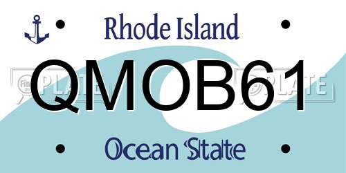 QMOB61 Rhode Island License Plate