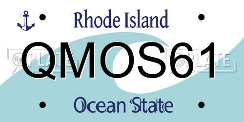 QMOS61 Rhode Island License Plate