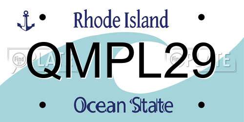 QMPL29 Rhode Island License Plate