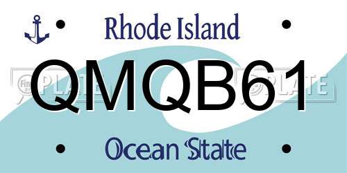 QMQB61 Rhode Island License Plate