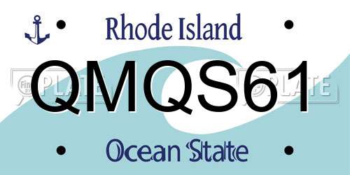 QMQS61 Rhode Island License Plate