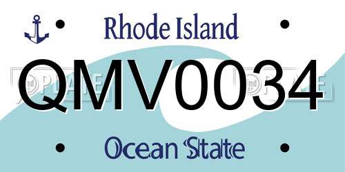 QMV0034 Rhode Island License Plate