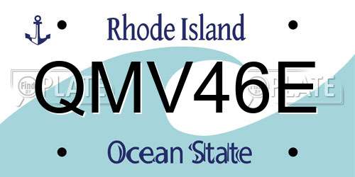 QMV46E Rhode Island License Plate