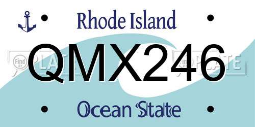 QMX246 Rhode Island License Plate
