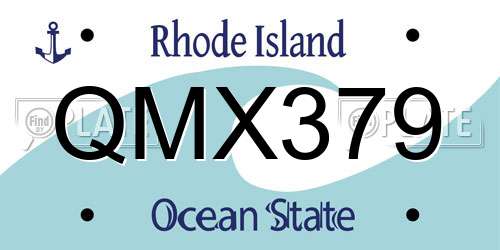 QMX379 Rhode Island License Plate