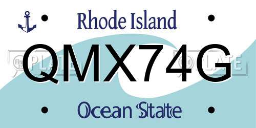 QMX74G Rhode Island License Plate