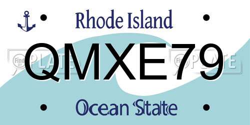 QMXE79 Rhode Island License Plate