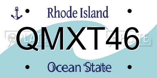 QMXT46 Rhode Island License Plate