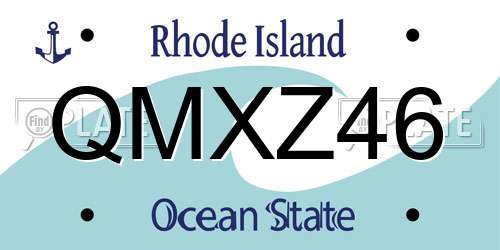 QMXZ46 Rhode Island License Plate