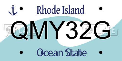QMY32G Rhode Island License Plate