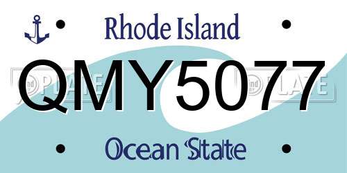 QMY5077 Rhode Island License Plate