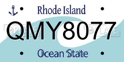 QMY8077 Rhode Island License Plate