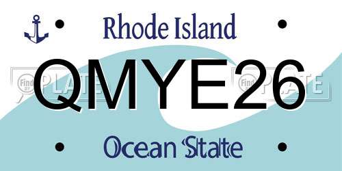 QMYE26 Rhode Island License Plate