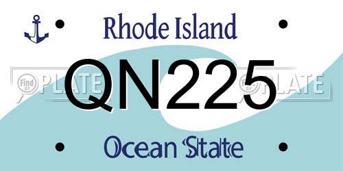 QN225 Rhode Island License Plate