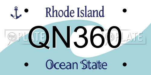 QN360 Rhode Island License Plate