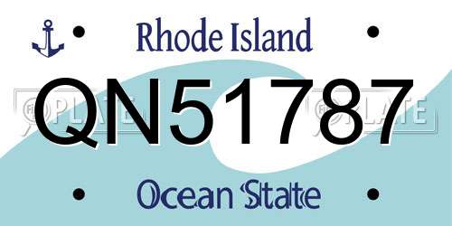 QN51787 Rhode Island License Plate