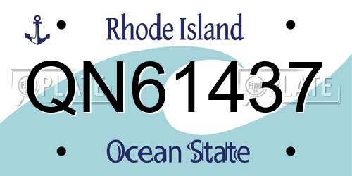 QN61437 Rhode Island License Plate