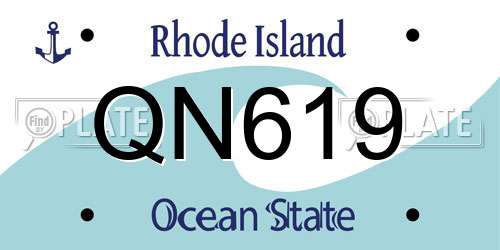 QN619 Rhode Island License Plate