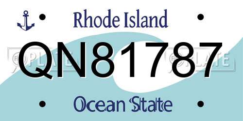 QN81787 Rhode Island License Plate