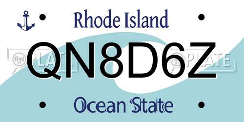 QN8D6Z Rhode Island License Plate