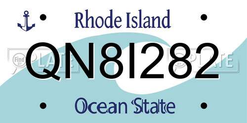 QN8I282 Rhode Island License Plate