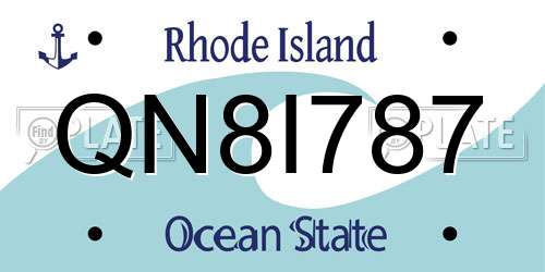 QN8I787 Rhode Island License Plate