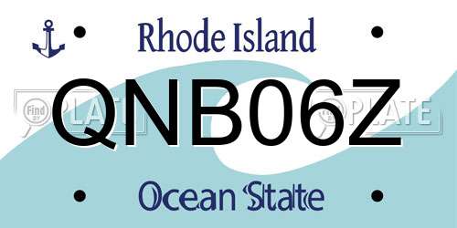 QNB06Z Rhode Island License Plate
