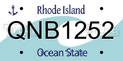 QNB1252 Rhode Island License Plate