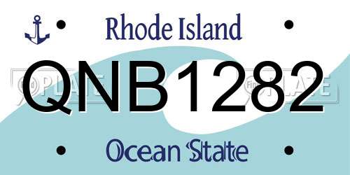 QNB1282 Rhode Island License Plate