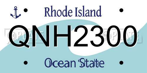QNH2300 Rhode Island License Plate