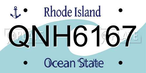 QNH6167 Rhode Island License Plate