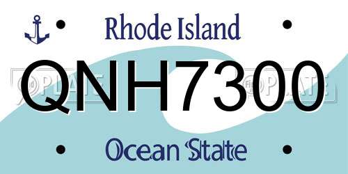QNH7300 Rhode Island License Plate