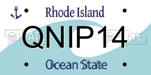 QNIP14 Rhode Island License Plate
